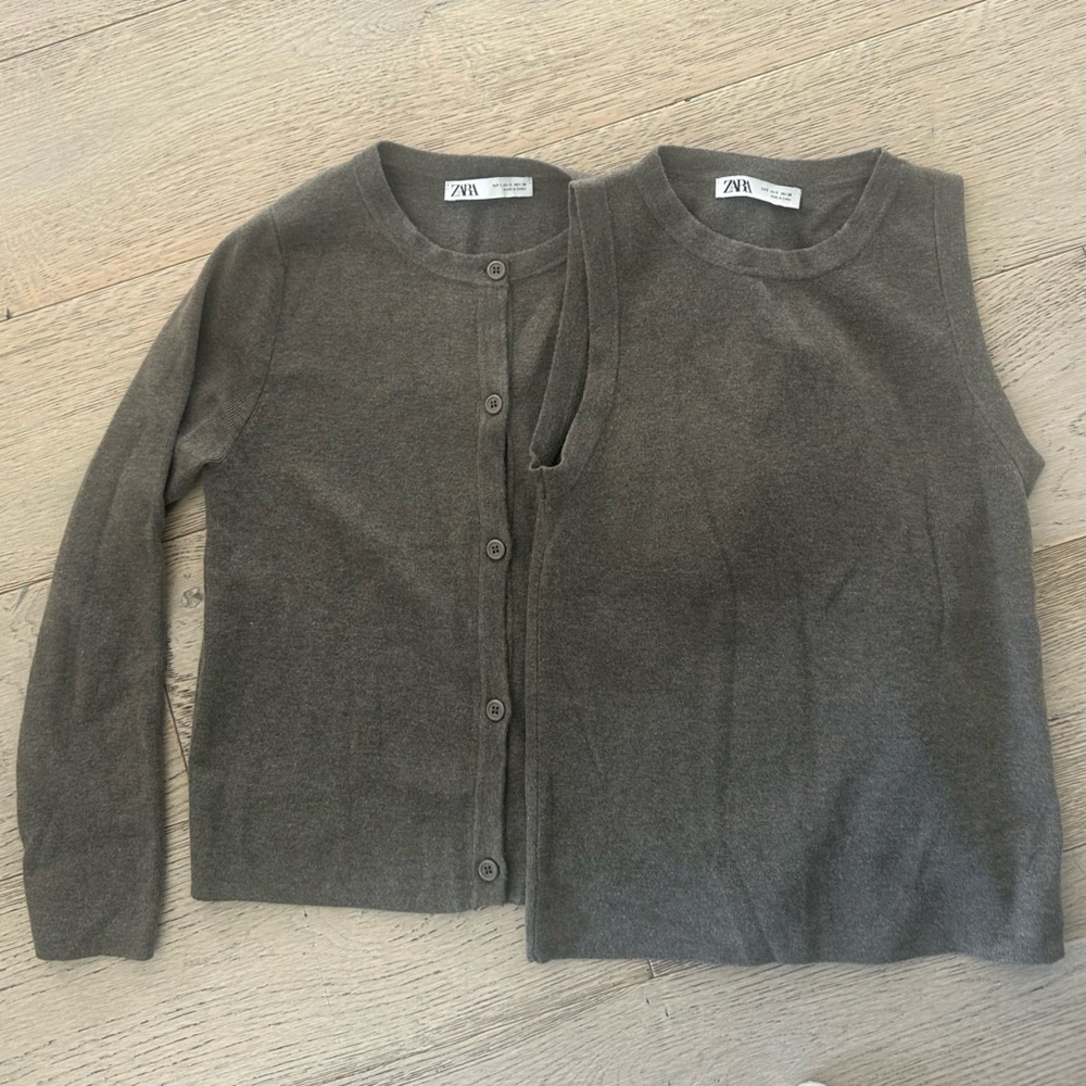 Zara Grey Cardigan Set